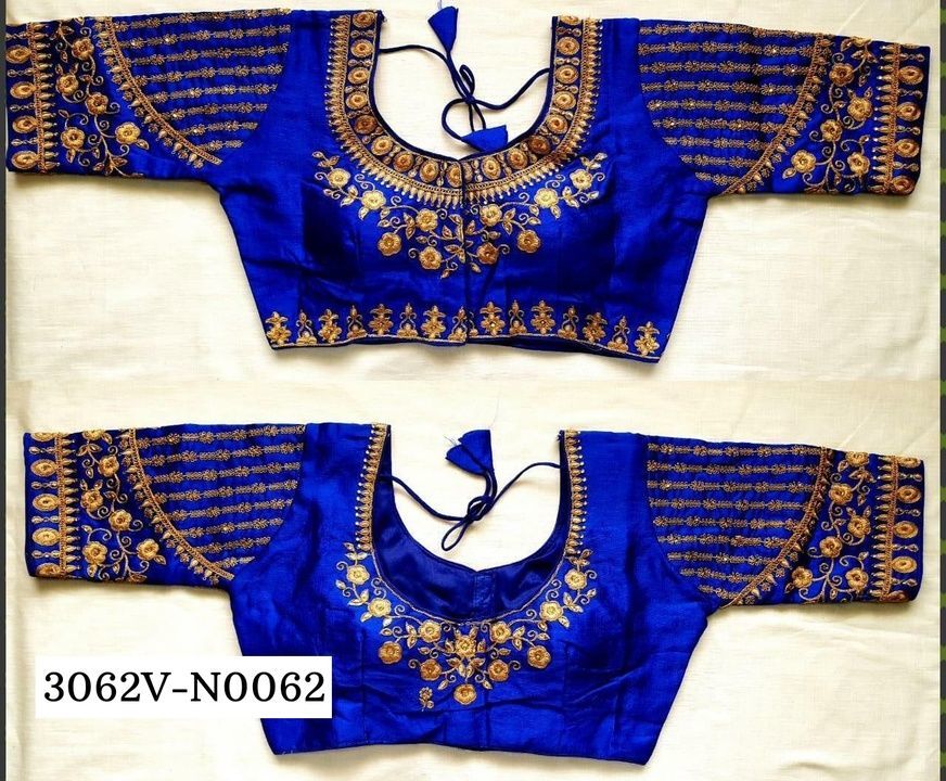Post image *For Book Order whatsapp@9852522211*

*Price: 449 freeship*

Blouse has handwork thread and ston work

Blouse size making 38

Alter upto 42

Blouse material fentam silk

Blouse has froent open pattern

Blouse price —449 free shipping

100% PRIMIUM QVALITY 👌