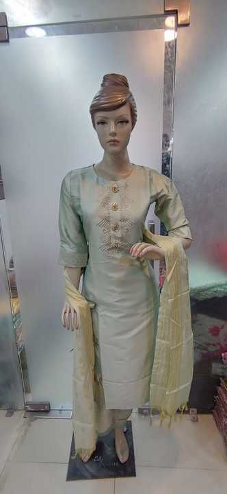Silk pant set with dupatta uploaded by business on 6/9/2021