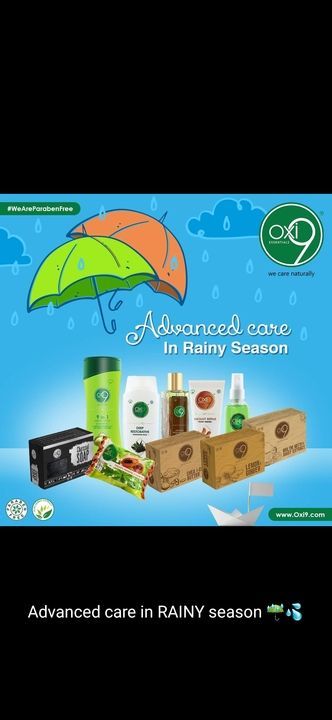 Post image Pemper your skin in rainy season with Oxi9 essentials products.. For more details contact me