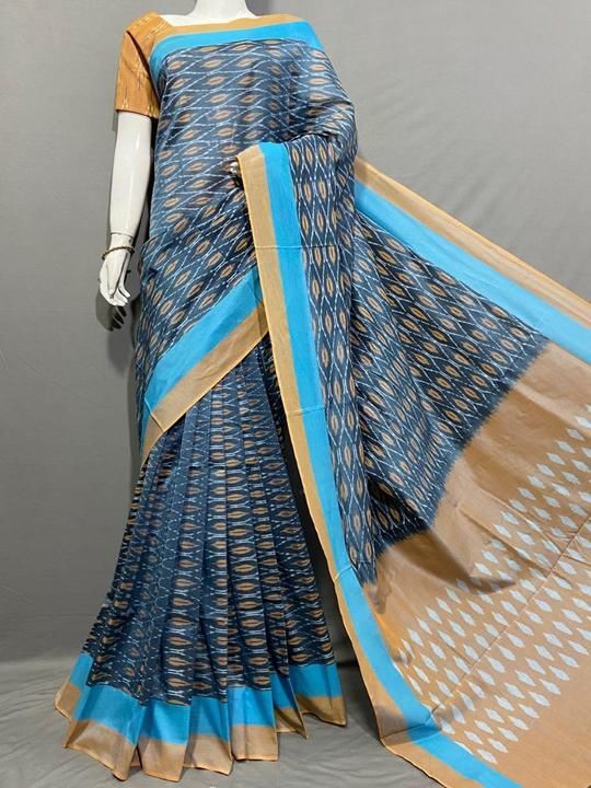 Ikat cotton saree uploaded by business on 6/9/2021