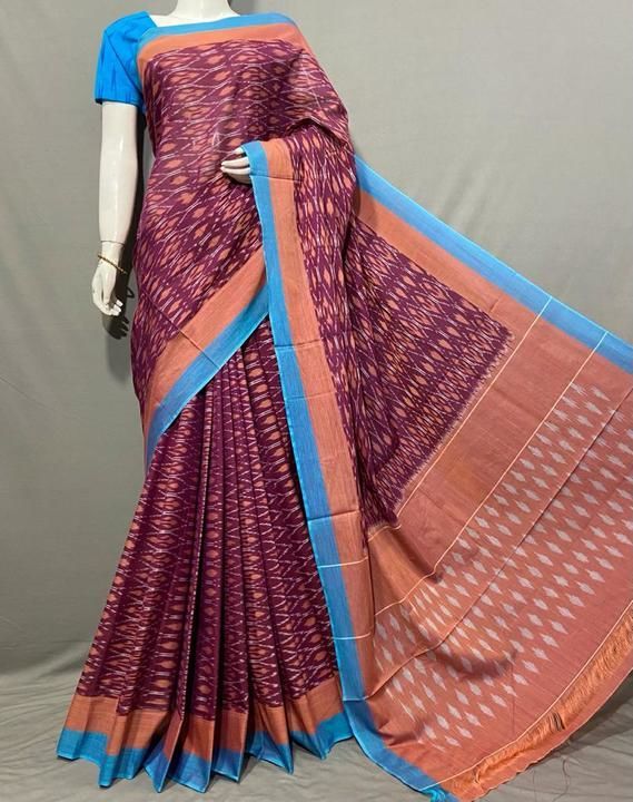 Ikat cotton sarees uploaded by business on 6/9/2021
