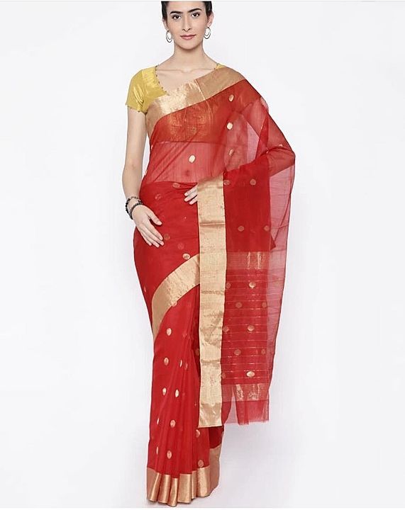 Chanderi Silk cotton Sarees handloom uploaded by Chanderi silk sarees on 8/12/2020
