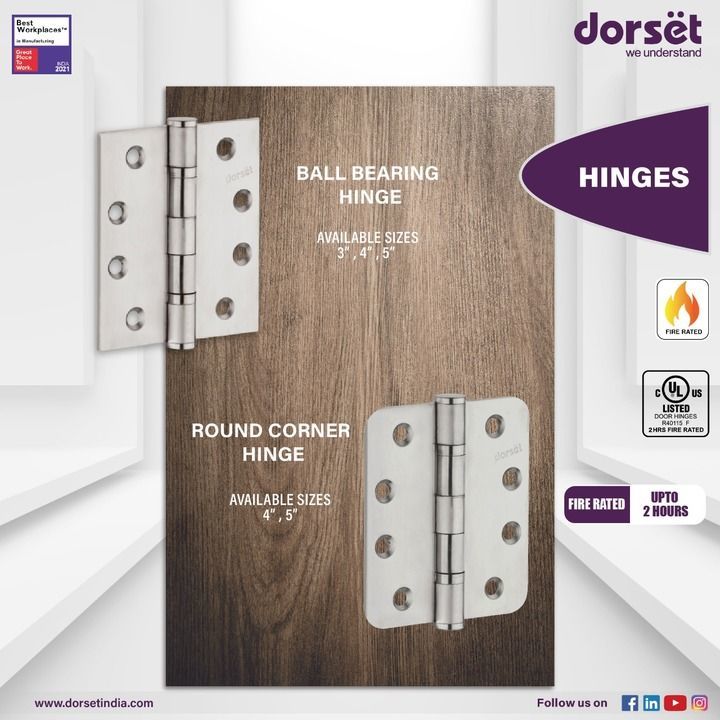 Butt Hinges uploaded by Dorsët Industries Pvt Ltd on 6/9/2021