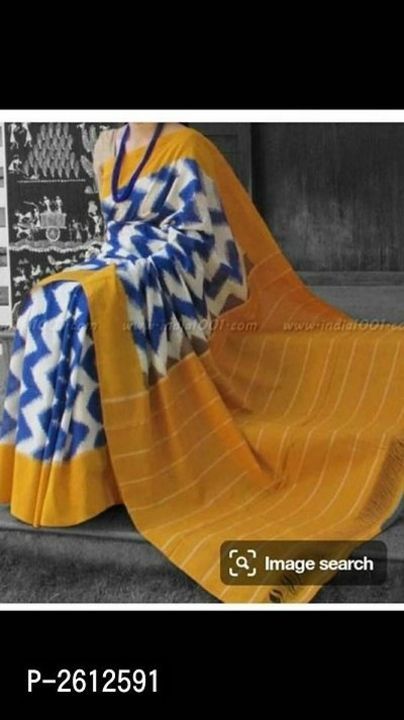 Product image with price: Rs. 899, ID: ikkat-print-soft-cotton-mulmul-sarees-771d802f