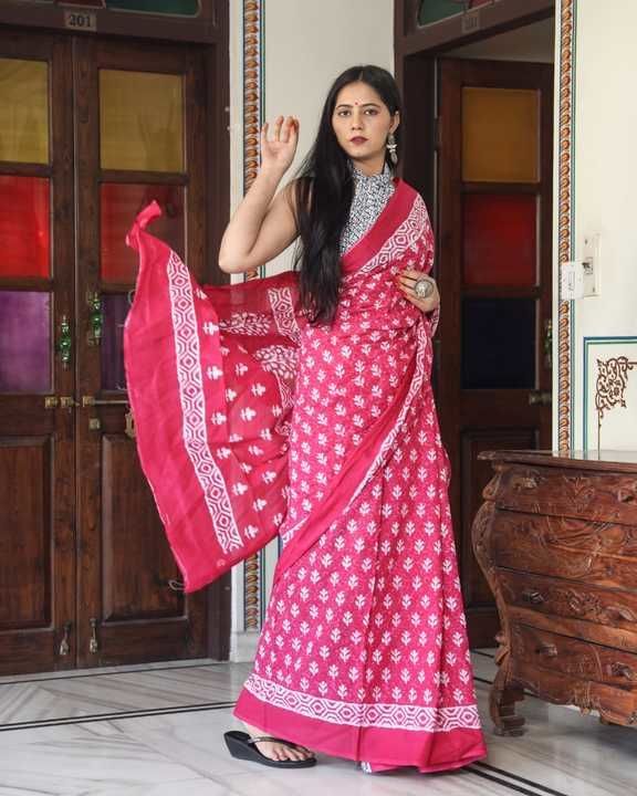 Post image Hey! Checkout my new collection called Jaipuri handblock printed cotton mulmul saree .