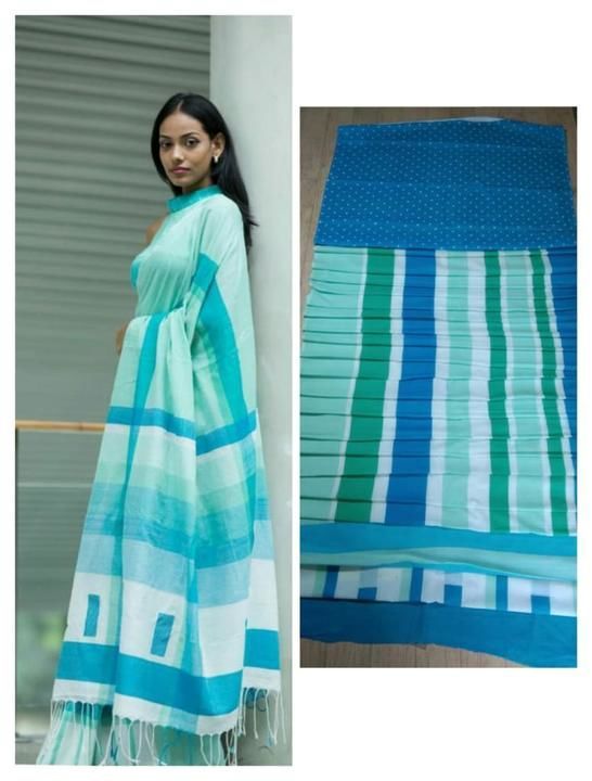 Post image *New collection cotton saree*

Beautiful Handblock printed pure cotton mulmul sarees with blouse piece.
5.5meter cotton saree
1meter extra blouse

Price 600+$
9828615640