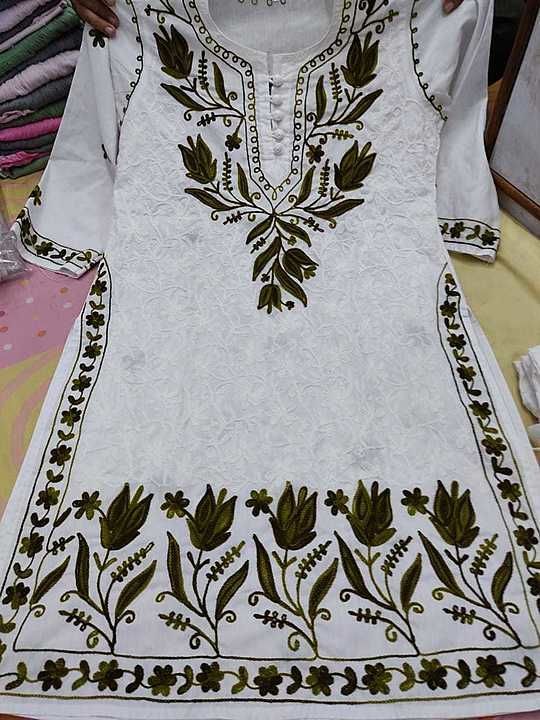 Cotton chikankurti uploaded by Dey's collection on 8/12/2020