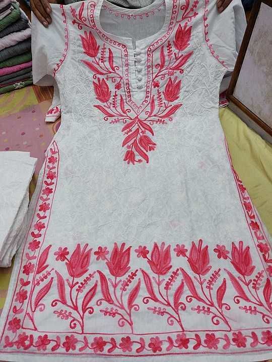 Cotton chikankurti uploaded by Dey's collection on 8/12/2020