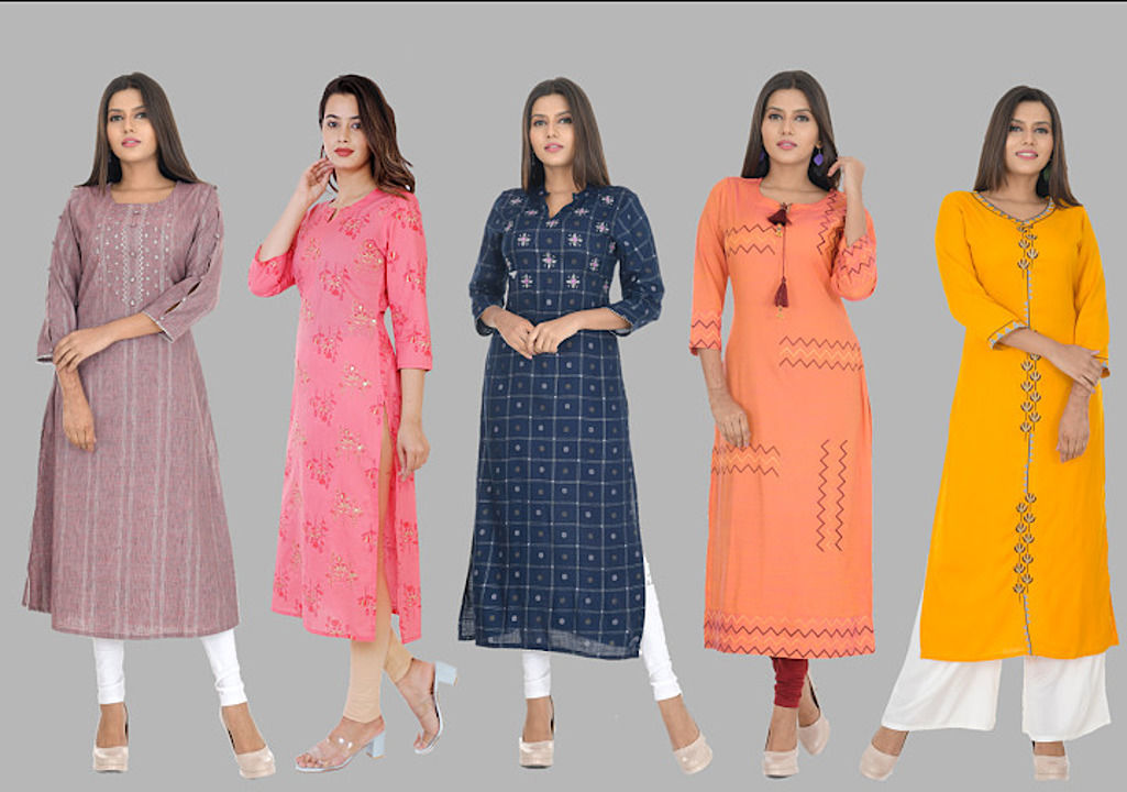 Best embroidery kurtis and plazo &pajami by Manisha creation all size M-XLL  available more details  uploaded by business on 8/12/2020