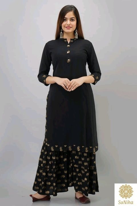 Women's Solid Rayon Kurta with Sharara uploaded by business on 6/10/2021