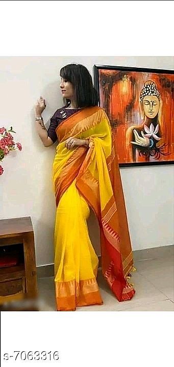 Khadi cotton saree uploaded by business on 8/12/2020