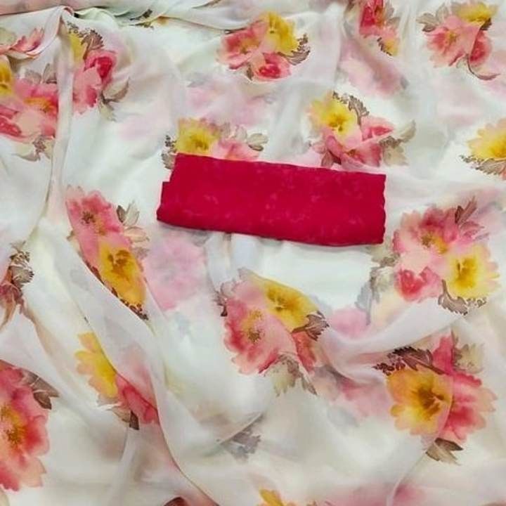 Floral saree uploaded by business on 6/10/2021