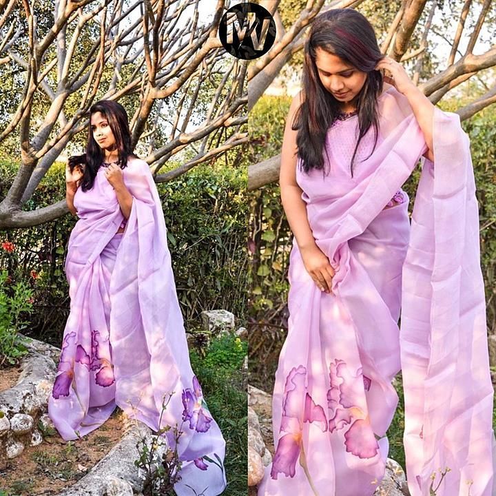 Organza sarees uploaded by business on 8/12/2020