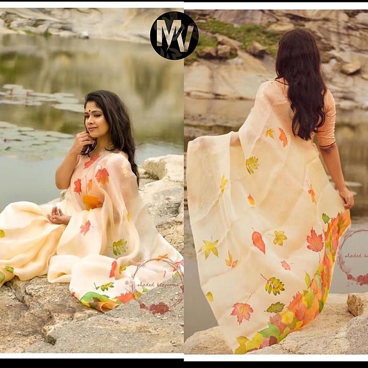 Organza saree uploaded by business on 8/12/2020