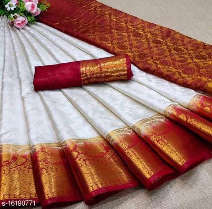 Attractive silk saari with blouse pis uploaded by business on 6/10/2021