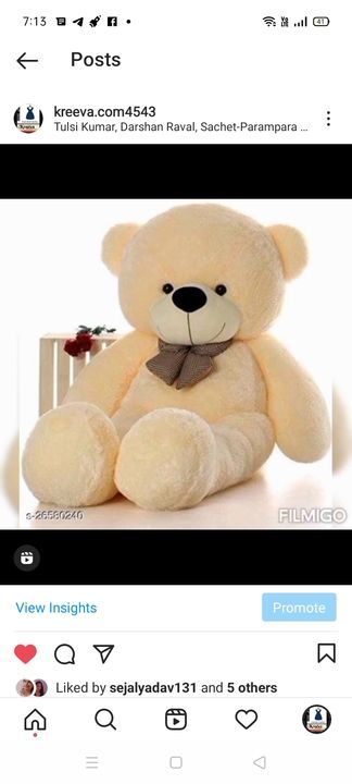 Product image with price: Rs. 550, ID: teddy-bear-c56f70f0