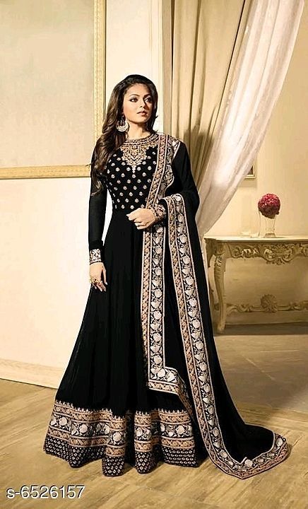 Embroidered georgette suits and dress material uploaded by business on 8/12/2020