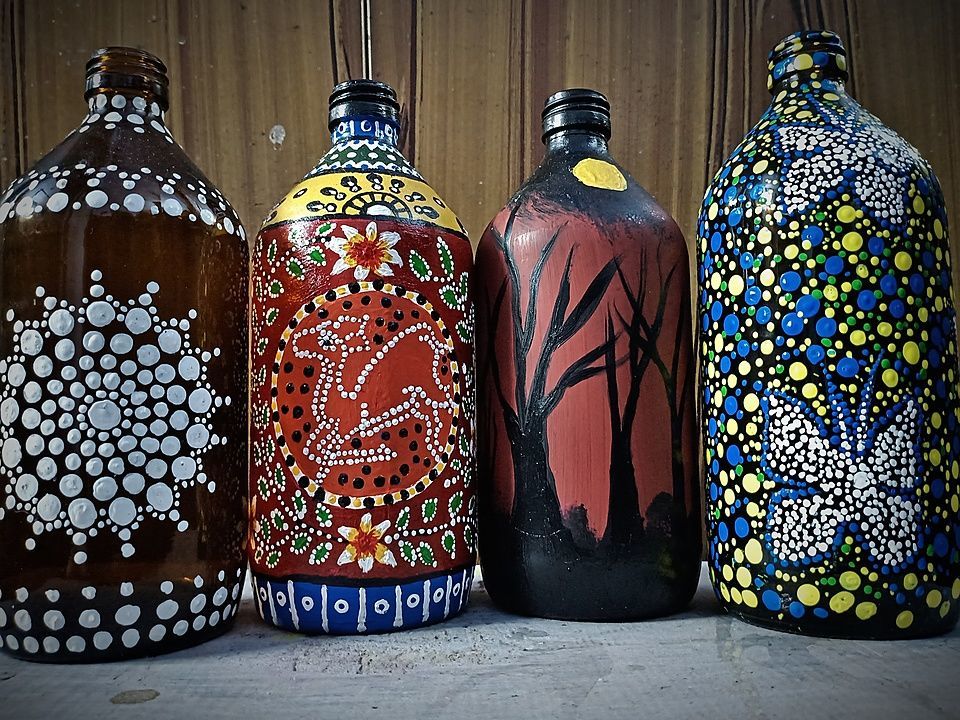 Bottles ( Mandala art, Madhuboni art , virtual art ,Dots art ) uploaded by business on 8/12/2020