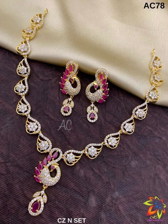 Cz necklace  uploaded by Vasavi jewellery collection  on 6/11/2021