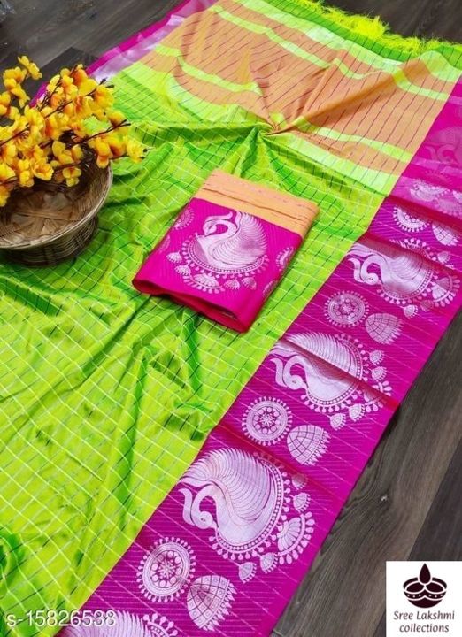 Trendy Voguish Sarees

Saree Fabric: Cotton Silk
Blouse: Running Blouse
Blouse Fabric: Cotton Silk
M uploaded by business on 6/11/2021