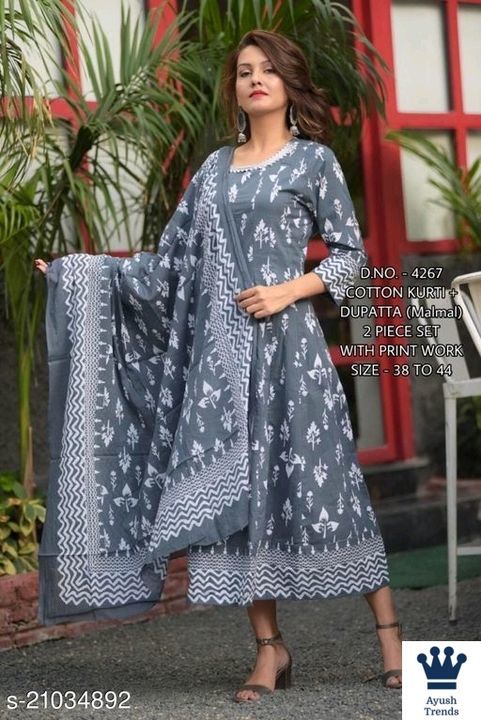 Aagyeyi Alluring Women Kurta Sets
Kurta Fabric: Cotton uploaded by business on 6/11/2021