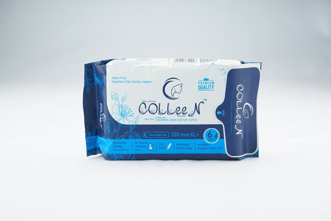 Colleen graphene anion sanitary napkin over night 330mm XL+  uploaded by Colleen premium napkins ( REETTA HYGIENE PVT LTD) on 6/11/2021