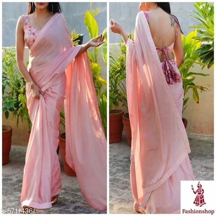 Plain simple saree uploaded by Fashionshop on 6/11/2021