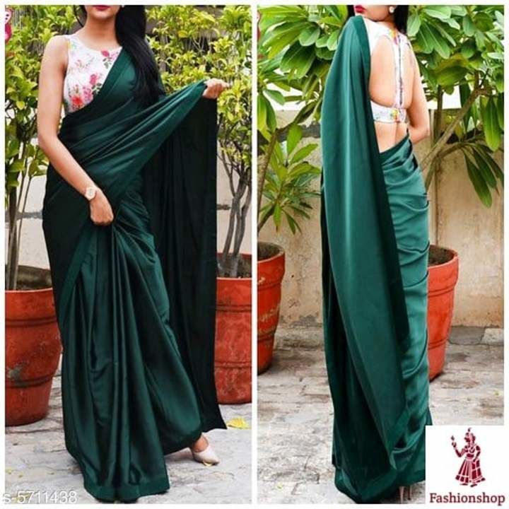 Plain simple saree uploaded by Fashionshop on 6/11/2021
