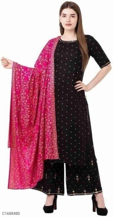 Delicate Printed Rayon Kurti Palazzo Set uploaded by business on 6/11/2021
