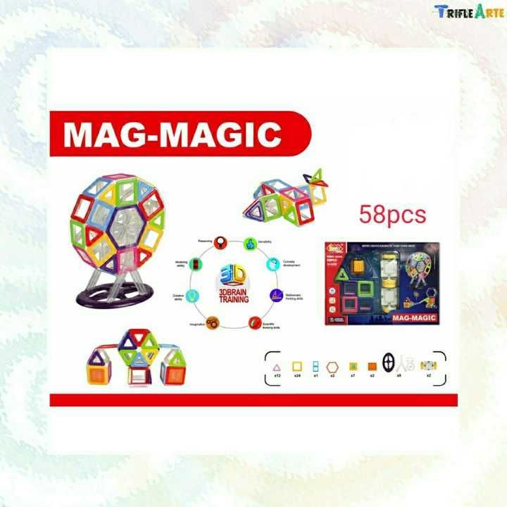 Mag-Magic Magnetic Tiles 58 pcs uploaded by Priyanka Singh on 6/11/2021