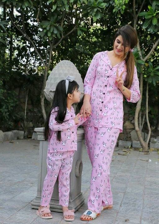 Mom Daughter Combo Night suit uploaded by Asawari'S Creations on 6/12/2021