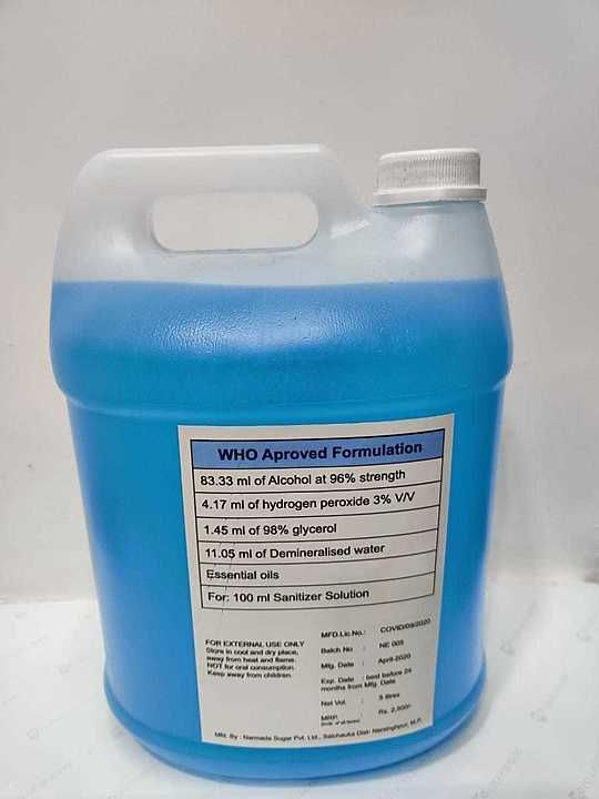 5Ltr can liquid sanitizer uploaded by Valay Solution Pvt Ltd on 5/26/2020