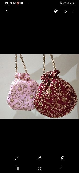 Fancy potli bags. 200 each uploaded by Bags and Jewellery  on 8/13/2020