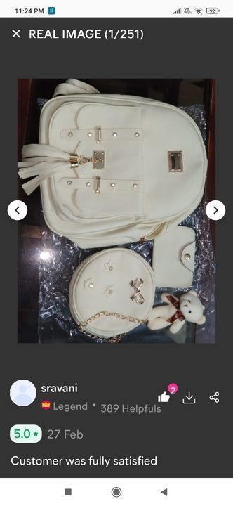 Post image I want 1 Pieces of White Bag combo under 500.
Chat with me only if you offer COD.
Below is the sample image of what I want.