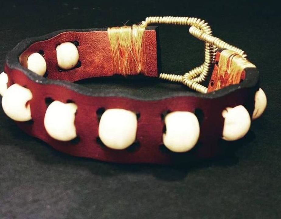 White bead leather bracelet uploaded by business on 6/13/2021