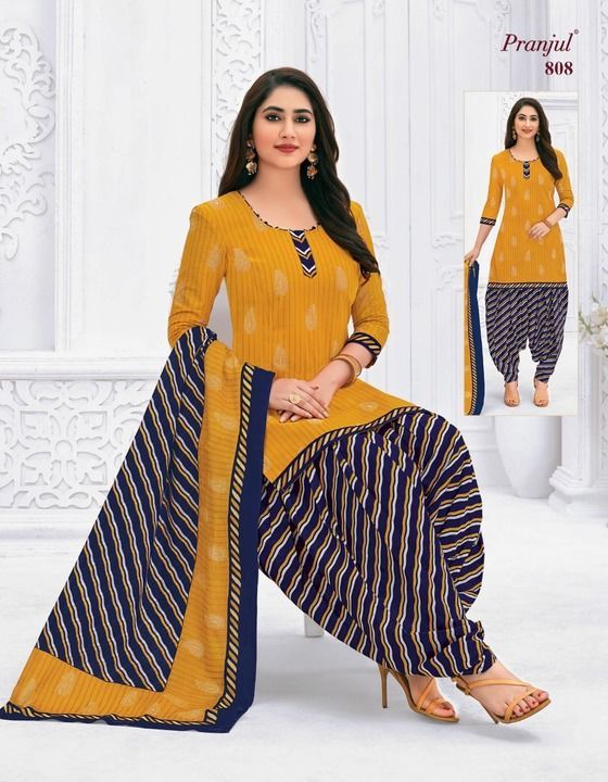 Post image *🎀New Launching🎀*

*💠Pranjul,Priyanka Vol: 8*

*➡️Full Stitched, Without Lining Cotton Printed Dress*

*✅ Single Available*

*📏Size: L(40), XL(42), XXL(44)*

*👕Top Length: 40Inch*
*👖Bottom length: 41Inch*
*🧣Dupatta: 2.25mtr*

*💵Price:650-/ + ship ₹*

*3XL: Prebook before 1week Rate: 660 + ship*