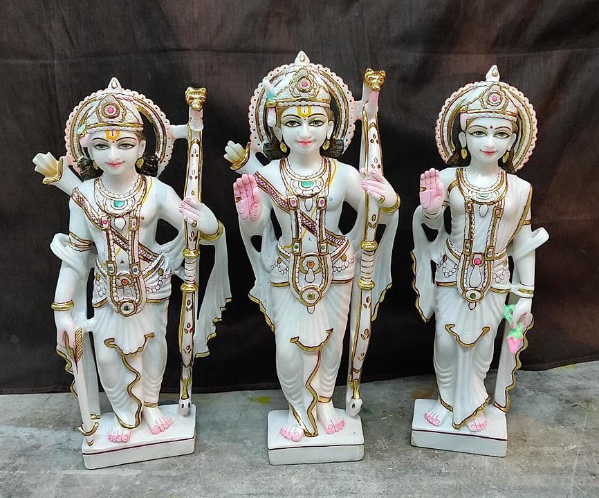 Shree Ram parivar ,made in Makrana marble with beautiful handwork and attractive painting uploaded by business on 8/13/2020