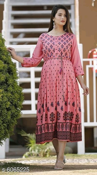 Post image Catalog Name:*Stylish Women's Kurtis*
Fabric: Rayon
Sleeve Length: Long Sleeves
Pattern: Printed
