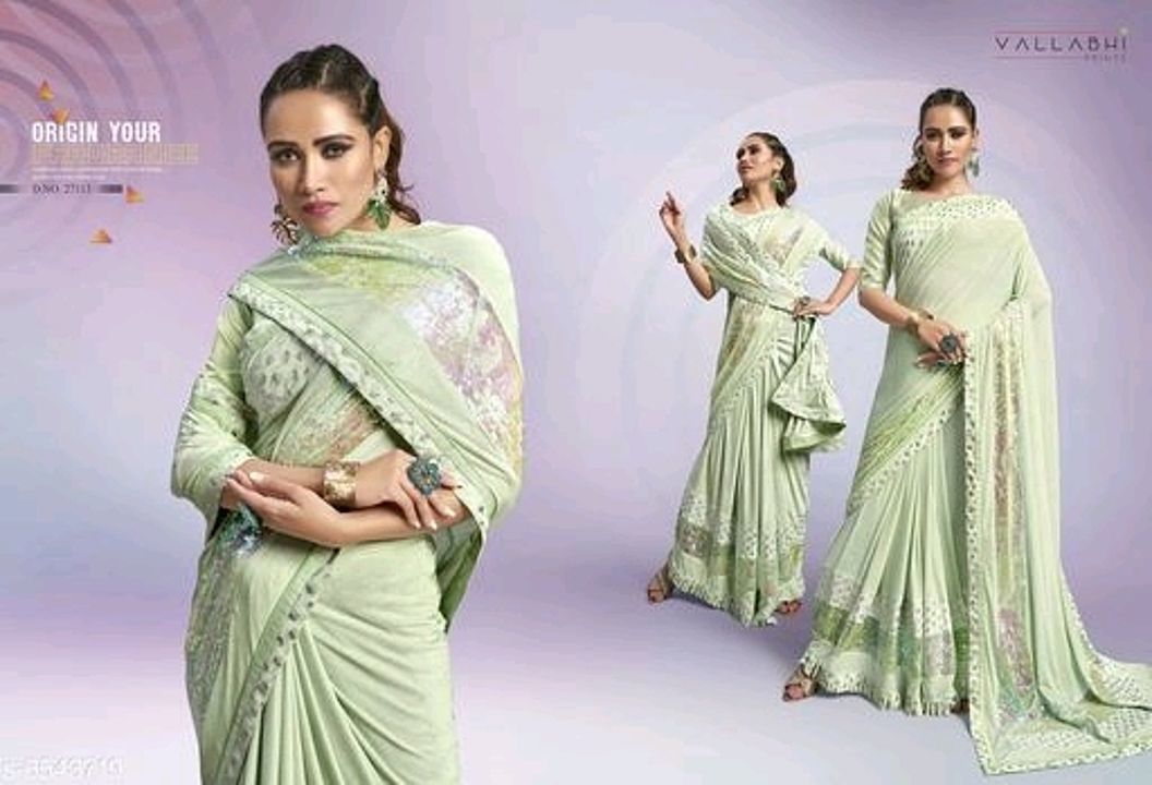 Post image SHAKUNT WEAVES Synthetic Embellished

Saree Fabric: Synthetic
Blouse: Separate Blouse Piece
Blouse Fabric: Chanderi Silk
Pattern: Embellished
Multipack: Single
Sizes: 
Free Size (Saree Length: 5.5 m, Blouse Length 0.8 m) 
Dispatch: 2-3 Days