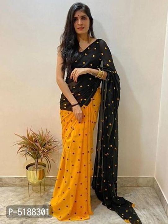 Trendy Georgette Printed Daily Wear Sarees With Blouse Piece uploaded by business on 6/14/2021