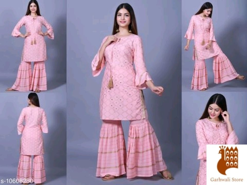 Women Georgette Angrakha Printed Pants Dupatta Set uploaded by Garhwali Store on 6/14/2021