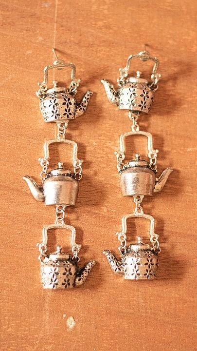 Kettle silver earrings uploaded by Sipra's creations on 5/26/2020