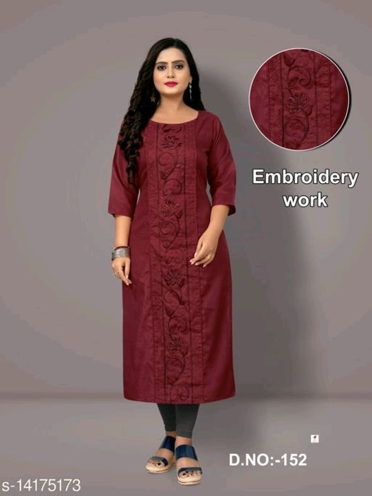 Cotten blend straight kurti uploaded by business on 6/14/2021