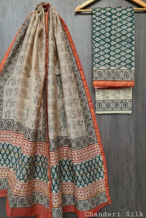 Chanderi silk suits  uploaded by business on 6/14/2021