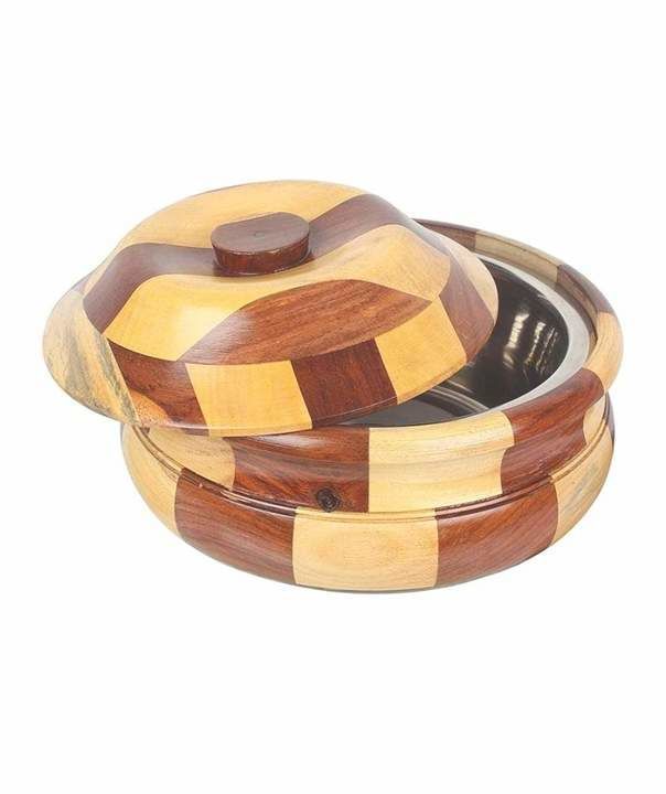 Wooden casserole with inner ss  uploaded by Shri Krishna trading company on 6/15/2021