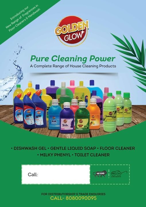 Post image We are Manufacturer of All homecare Products in Mumbai.
Floor Cleaner , Handwash , Dishwash , Toilet Cleaner , Phenyls and many more products.
Looking For Distributor Pan India...
Contact - 8080090095