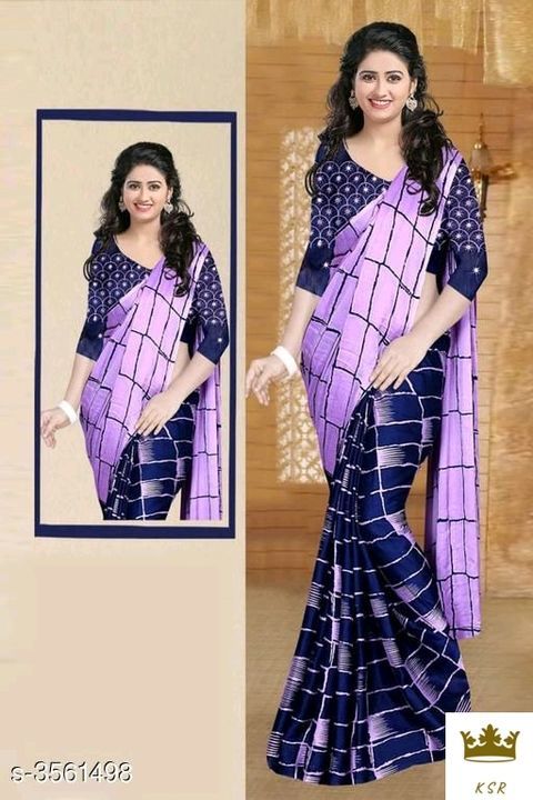 Post image Cash on delivery
Price-525

Checked Half and half Chiffon Sarees

Saree Fabric: Chiffon
Blouse: Running Blouse
Blouse Fabric: Silk
Border: Embroidered
Multipack: Single