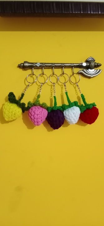 Strawberry key ring  uploaded by Hoichoi creation on 6/15/2021
