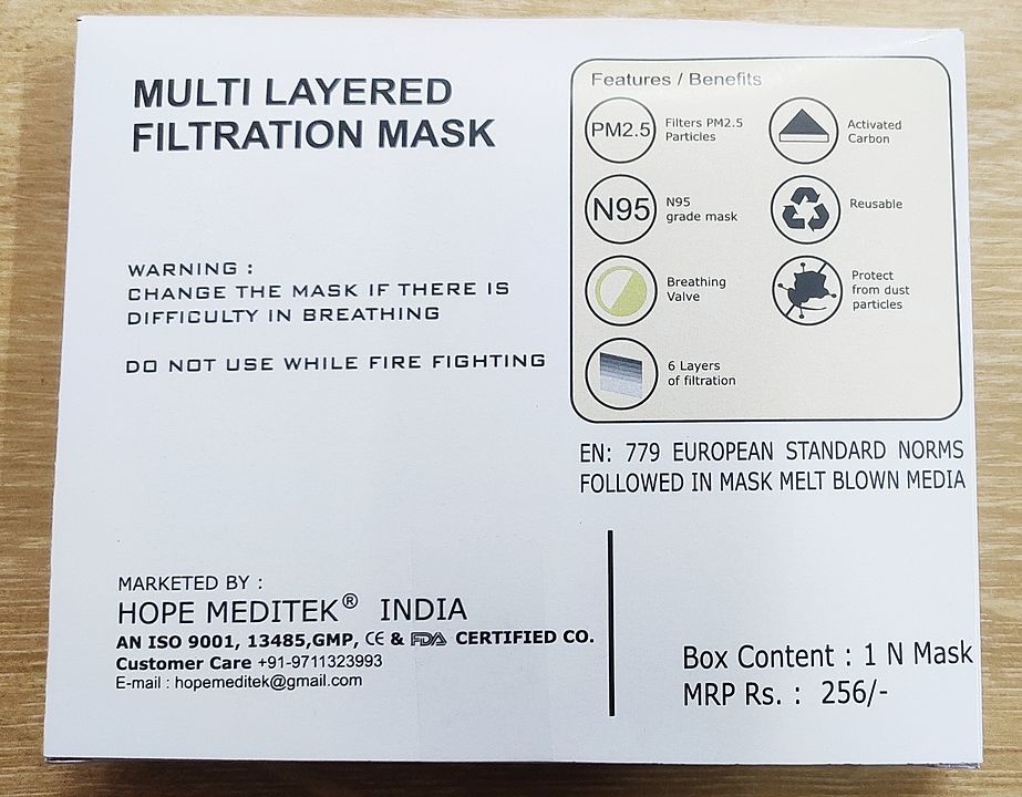 Hope meditek Reusable facemask with filter white  uploaded by ShopAge Online Services Pvt Ltd on 5/26/2020