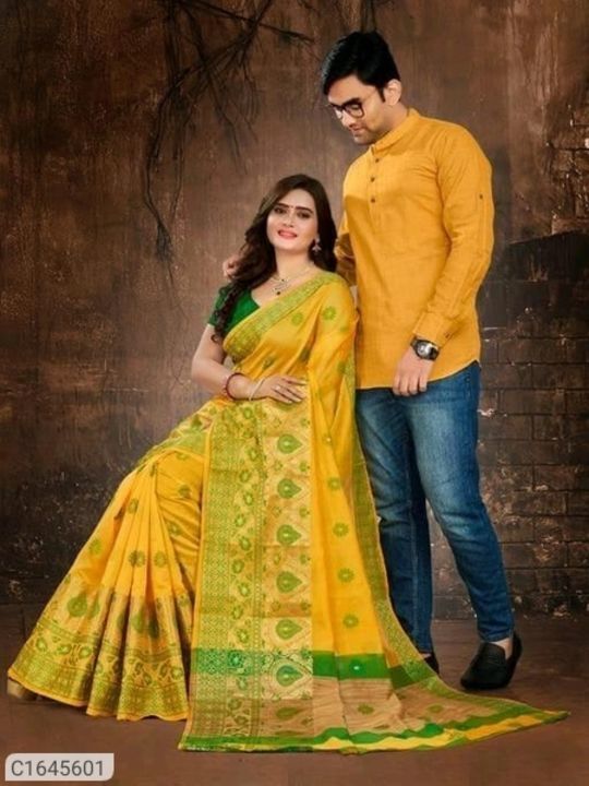 Post image * Beautiful Weaving Banarasi Silk 

Description: Weaving Saree With Running Blouse
Fabric: Saree: Banarasi Silk , Blouse: Banarasi Silk
Length: Saree: 5.5 Mtr, Blouse: 0.80 Mtr
Work: Saree: Weaving , Blouse: Solid 

Designs: 4

💥 *FREE Shipping* 
💥 *FREE COD* 
💥 *FREE Return &amp; 100% Refund* 
🚚 *Delivery*: Within 7 days